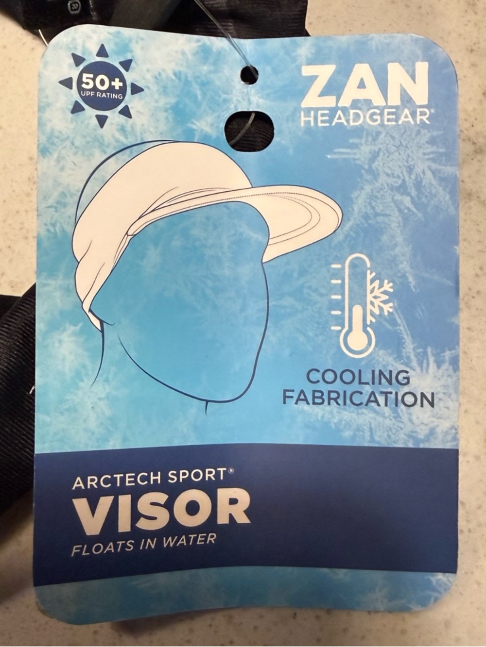 NWT- ZAN Unisex Headgear Arctech Sport Visor in Black-UVF 50-Black Camo-Floats